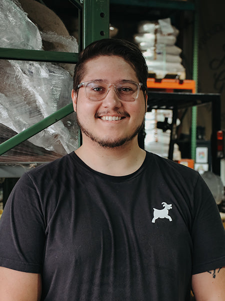 A photo headshot of Brannon in the Production Facility.