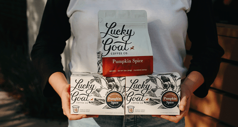 Lucky Goat's seasonal Pumpkin Spice coffee.